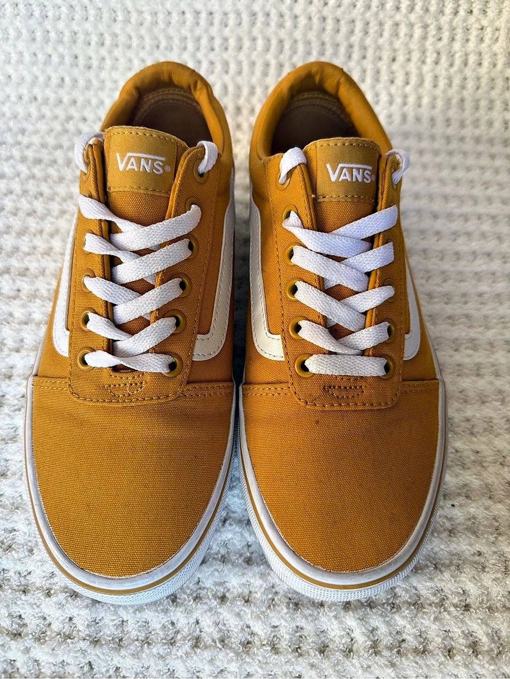 Vans Ward Mustard Yellow White Low Top Sneakers Women’s Size 8 - Picture 3 of 6